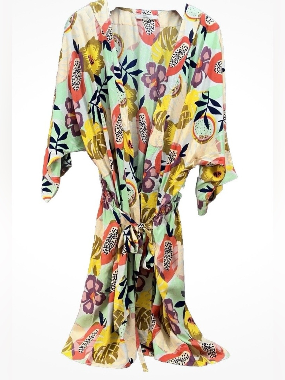 Noonday Collection Papaya Print Kimono Robe